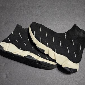 Womens Balenciaga Sock Speed Trainer 2.0 All Over Logo Shoes US 10